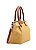 Bolsa feminina alça de mão - Textura Delicada - Amarelo - Chenson 3484668 - Imagem 3