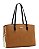 Bolsa Tote Contrastes - Alça de Ombro - Chenson 3485696 - Marrom - Imagem 1