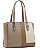 Bolsa Tote de Ombro Patchwork - Chenson 3485931 Natural - Imagem 1