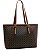 Bolsa Shopper de Ombro Elemento Gráfico - Chenson 3486012 Café - Imagem 1