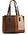 Bolsa Tote de Ombro Patchwork - Chenson 3485931 Café - Imagem 1