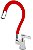 Torneira Gourmet Color Flex de Bancada Bica Móvel Lateral 1/4V Vermelho C77 - Imagem 1