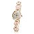 Mulheres Little Round Dial Pattern Folha Alloy Banda Quartz Analógico Pulseira Watch (cores sortidas) - Imagem 3