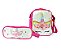 Mochila Unicornio Flores Rodinhas Lancheira Estojo Kit - Imagem 4