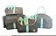 Kit 3 Bolsas Bebe Maternidade Laço Cinza / Verde Agua Mochila Luxo Alça - Imagem 1