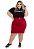 Saia Brim Plus Size Moda Evangélica Vinho Anagrom Ref.10006 - Imagem 6