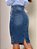 Saia Evangélica Jeans Detalhes Azul Claro Anagrom Ref.211 - Imagem 2