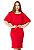 Vestido Vermelho de Babado Moda Evangélica Anagrom Ref.VSL07 - Imagem 1