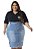 Saia Jeans Claro Desfiado Plus Size Evangélica Ref.209 - Imagem 1