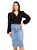 Saia Jeans Midi Evangélica Com Cinto de Tira Ref.GD247DL - Imagem 1