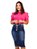 Saia Jeans Midi Moda Evangélica Com Cinto de Tira Ref.GD247 - Imagem 3