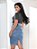 Saia Jeans Azul Claro Moda Evangélica Barra Virada Anagrom Ref.S021 - Imagem 4