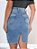 Saia Jeans Azul Claro Moda Evangélica Barra Virada Anagrom Ref.S021 - Imagem 2