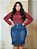 Saia Jeans Azul Tradicional Plus Size Anagrom Ref.241P - Imagem 8