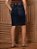 Saia Jeans Azul Juvenil Moda Evangélica Anagrom Costuras na Barra Ref.inf06 - Imagem 2