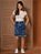 Saia Jeans Evasê Juvenil Azul Marmorizado Anagrom Moda Evangélica Ref.inf10 - Imagem 6
