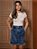Saia Jeans Evasê Juvenil Azul Marmorizado Anagrom Moda Evangélica Ref.inf10 - Imagem 1