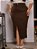 Saia Longa Plus Size Marrom Anagrom Ref.258P - Imagem 3