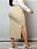 Saia Longa Bege Plus Size Abertura Lateral Anagrom Ref.262P - Imagem 2