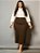 Saia Longa Marrom Plus Size Abertura Lateral Anagrom Ref.263P - Imagem 3