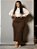 Saia Longa Marrom Plus Size Abertura Lateral Anagrom Ref.263P - Imagem 5