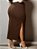 Saia Longa Marrom Plus Size Abertura Lateral Anagrom Ref.263P - Imagem 2