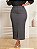 Saia Longa Cinza Plus Size Abertura na Frente Anagrom Ref.267P - Imagem 1