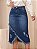 Saia Jeans Midi 100% Algodão com Barra Desfiada Anagrom Ref.268 - Imagem 1