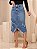 Saia Jeans Evangélica Midi 100% Algodão Desfiada Azul Claro Anagrom Ref.269 - Imagem 2