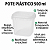 POTE QUADRADO PLÁSTICO TEMPEROS, CALDOS, FAROFA, BISCOITOS 500ml - 50 Unidades - Imagem 3