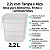 BALDE QUADRADO PLÁSTICO ATOXICO COM ALÇA PARA ALIMENTOS E OUTROS 2,2l - 10 und - Imagem 3
