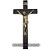 Crucifixo em Madeira Escura e imagem metalizada (Bronze/Dourado/Prateado) - Imagem 2