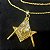 Pingente Esquadro e Compasso com Strass Cristal - Corrente com pingente maçonaria - Imagem 4