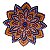 Mandala em Resina para Decoração Azul e Laranja - Imagem 1