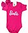 Body Barbie Infantil Bebê Menina Rosa+laço - Imagem 1