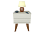 Mesa De Cabeceira 40cm Mdf Branco Off White Com Pés - Imagem 4