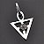 Pingente triângulo místico rosa cruz em prata 950k - Imagem 1