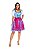 Vestido Azul Turquesa e Pink - Imagem 1