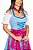 Vestido Azul Turquesa e Pink - Imagem 2