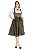 Vestido Midi Verde Musgo com Fivela - Imagem 1