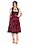 Vestido Midi Vinho com Avental de Renda - Imagem 1