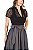 Vestido Midi Preto e Grafite - Imagem 2