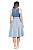Vestido Midi Azul Claro de Veludo com Fivela - Imagem 4