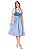 Vestido Midi Azul Claro de Veludo com Fivela - Imagem 1