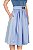 Vestido Midi Azul Claro de Veludo com Fivela - Imagem 3