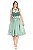 Vestido Midi de Veludo Verde Menta - Imagem 1