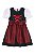 Vestido Infantil Azul Marinho e Vermelho - Imagem 1