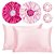 Kit 2 Fronha De Cetim Seda + 2 Toucas + 2 Xuxinhas De Brinde - Rosa / Pink - Imagem 1
