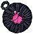 Touca Atoalhada Banho Microfibra Dupla Ajustável + Xuxinha - Preto / Pink - Imagem 1