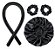 Modelador de Cachos Cetim Curling Rod + Touca Cetim Dupla Face + 2 Xuxinhas - Preto - Imagem 1